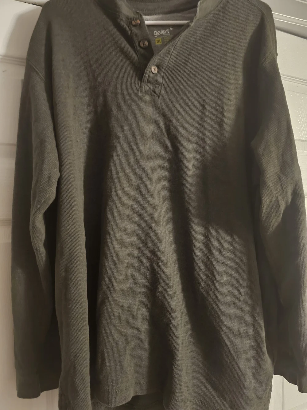 Men's Olive Green Henley Sweater